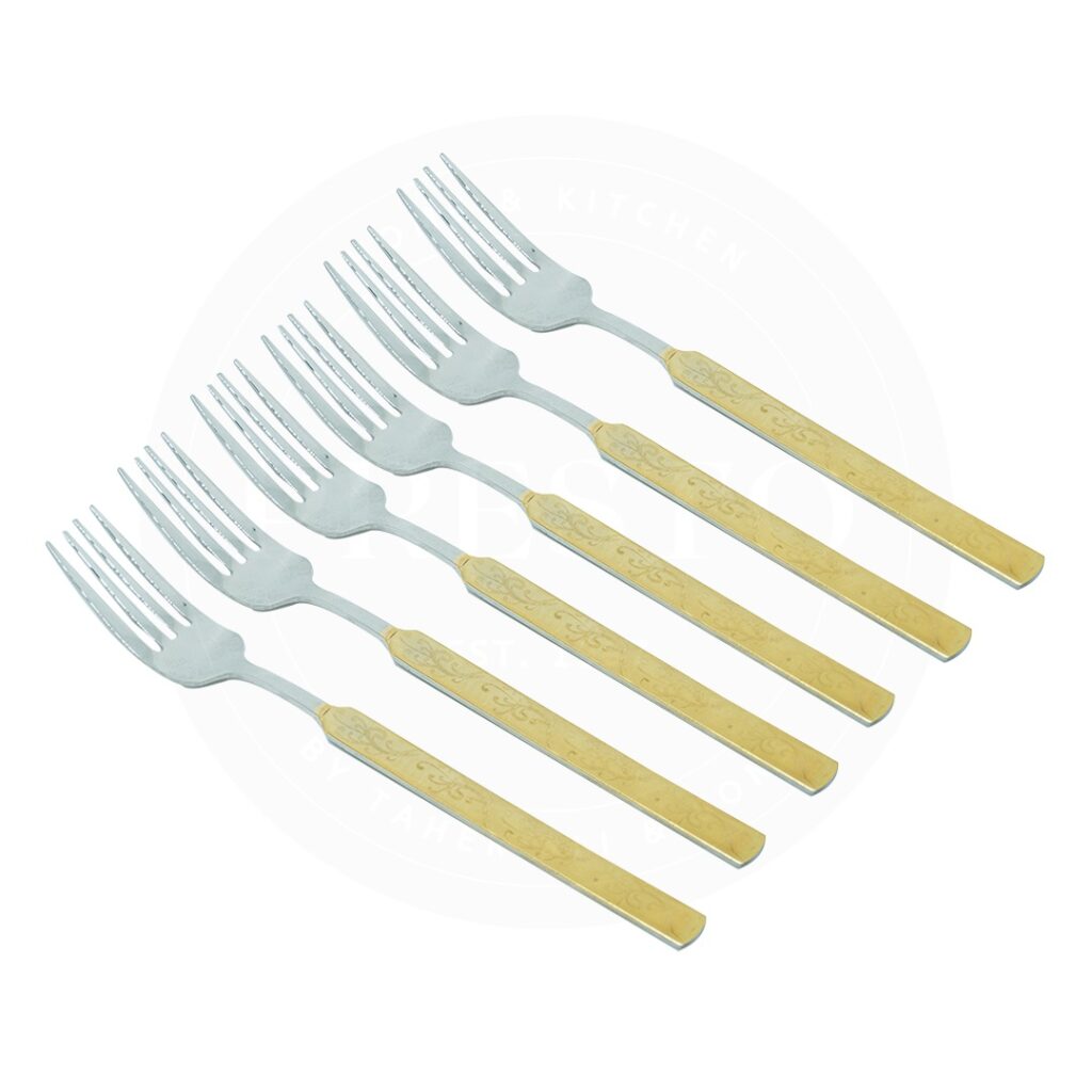 Golden Handle fork  6pcs Set