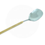 Golden Handle Rice Serving Spoon made from stainless steel with elegant design.