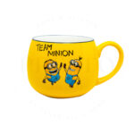 Close-up image of the Minion design on the ceramic mug