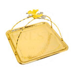 Golden Butterfly Handle Basket with Hammered Design