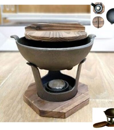 Presto Vintage Sizzler with Wooden Base & Lid 17.5cm