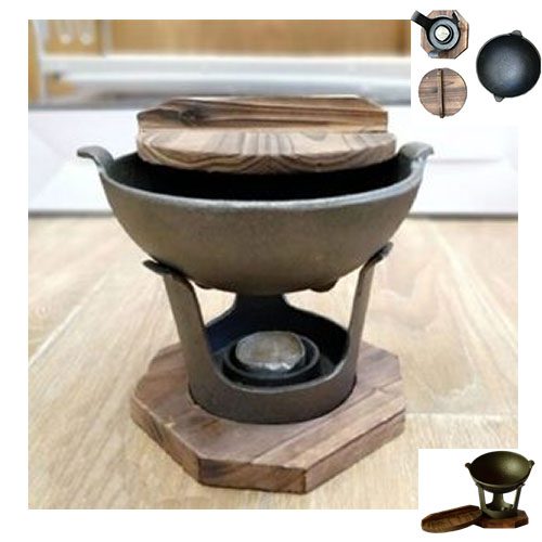 Presto Vintage Sizzler with Wooden Base & Lid 17.5cm