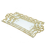 Golden Bow Rectangular Ceramic Serving Plate