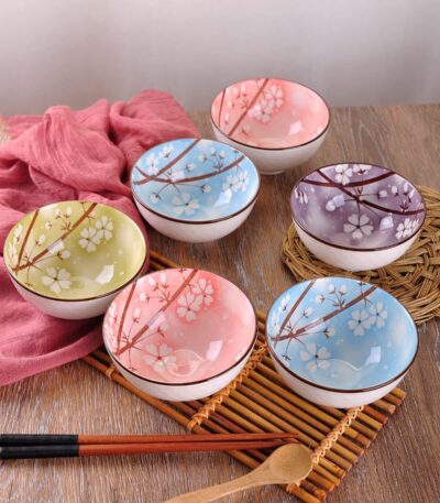 Bohemia Ceramic Tableware Bowls Set – 6 Pieces with Unique Designs