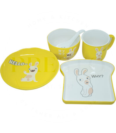 Rabbids Cartoon Ceramic Dinnerware Set – 5Pcs