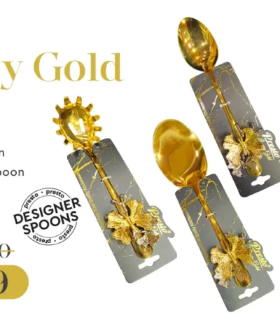 Presto Luxury Gold Bundle – Elegant Golden Butterfly Stainless Steel Serveware Set