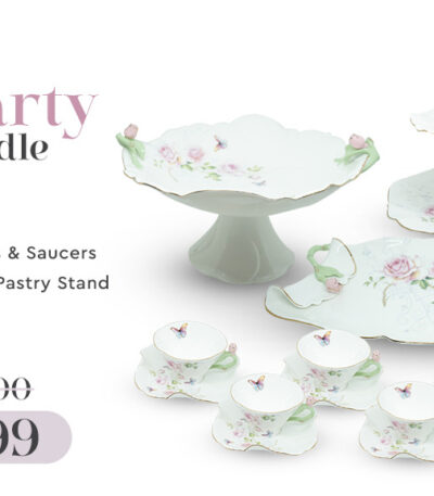 Presto Tea Party Bundle – Elegant Rose Garden Ceramic Set