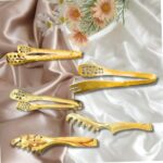 Elegant Golden Tong with Decorative Design