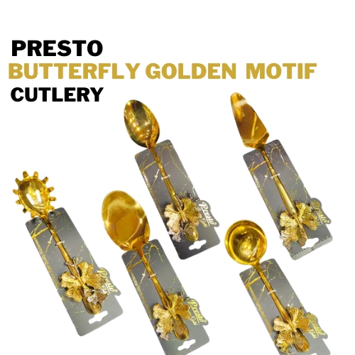 Golden Butterfly Motif Stainless Steel Cutlery Golden Butterfly Motif Stainless Steel Cutlery