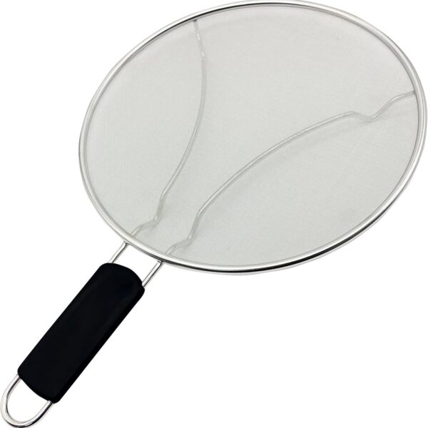 Stainless Steel Splash Guard – Mesh Oil Protector with Handle
