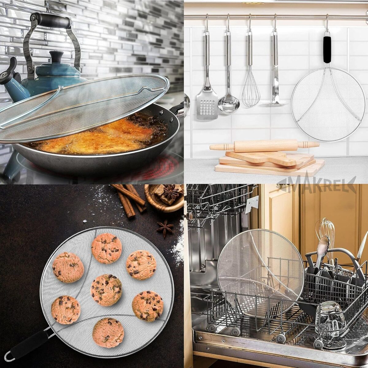Stainless Steel Splashproof Screen Protector – Oil Splatter Guard for Frying Pans