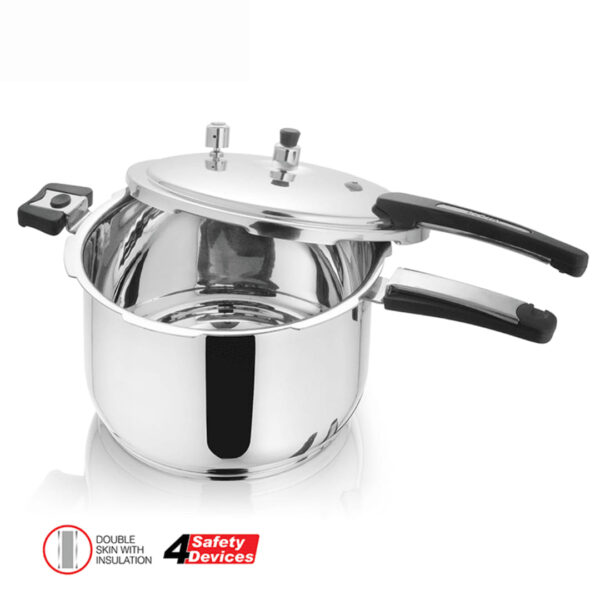 Alpha Stainless Steel Cooker – Double Bottom Heavy Alpha Stainless Steel Cooker – Double Bottom Heavy