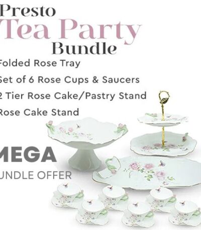 Tea set ceramic cup and saucers Rose Garden collection cake stand