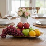 DX-704 Elegant Gold Leaf Ceramic Serving Platter - Stylish Tray for Appetizers & Decor - Image 2