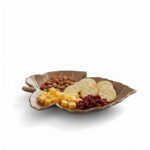 DX-708 Elegant Gold Leaf Ceramic Serving Platter - Stylish Decorative Dish & Appetizer Tray - Image 2