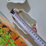 BJ-132 Elegant Rose Ceramic Sauce Dish – Rectangular Floral Porcelain Dipping Bowl with Handles – Vintage Style Ramekin for Condiments, Appetizers & Soy Sauce - Image 3